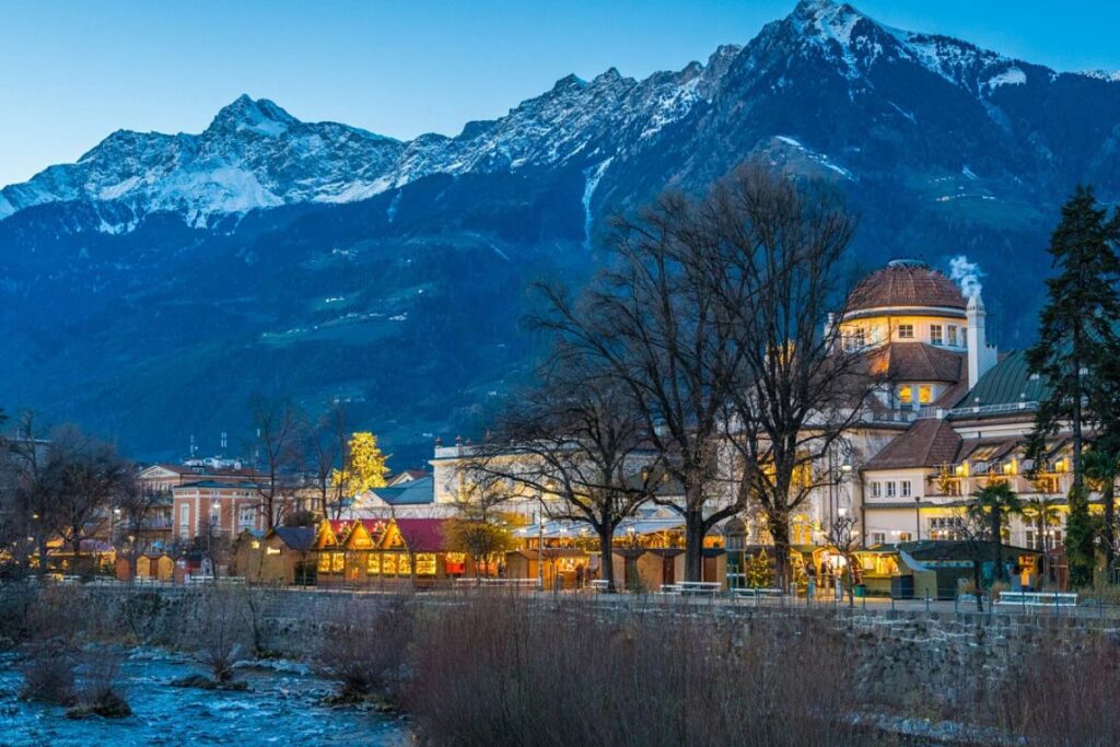 Scorcio di Merano innevata.